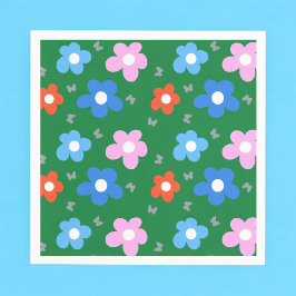 Servilleta De Papel Flores y mariposas brillantes