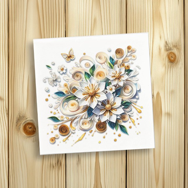 Servilleta De Papel Flores y mariposas de papel que acallan (Subido por el creador)
