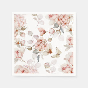 Servilleta De Papel Flores y mariposas delgadas