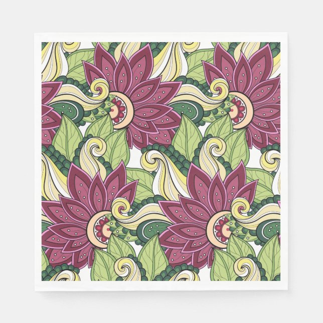Servilleta De Papel Flores Y Ropa De Papel De Comida P4 (Anverso)