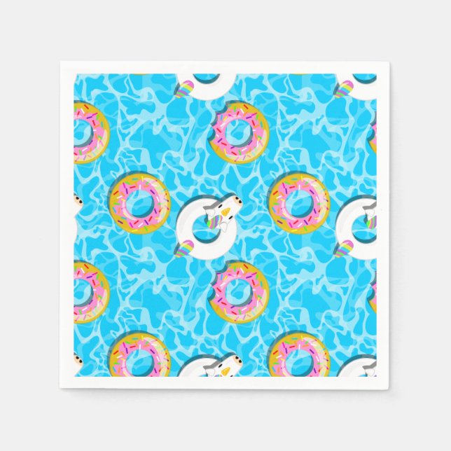 Servilleta De Papel Flotas de unicornio y donut (Anverso)