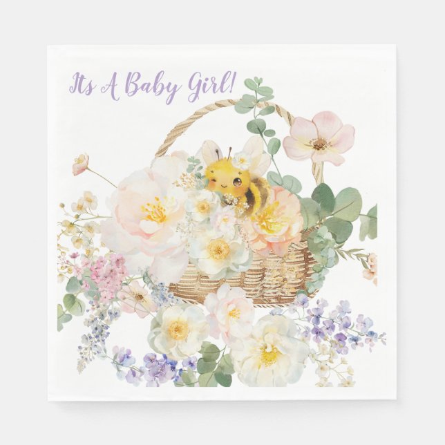 Servilleta De Papel Flower Bee Lunch (Anverso)