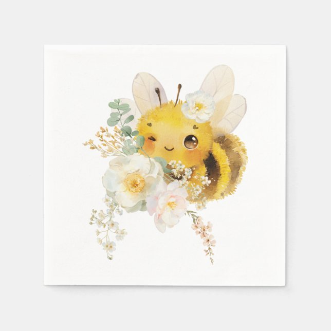 Servilleta De Papel Flower Bee Napkins (Anverso)