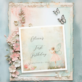 Servilleta De Papel Flower fairy chica Cumpleaños