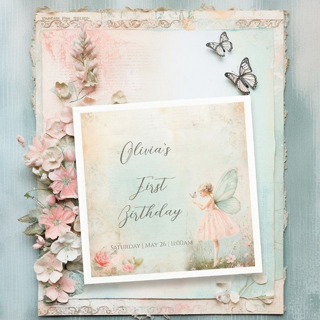 Servilleta De Papel Flower fairy chica Cumpleaños (Subido por el creador)