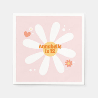 Servilleta De Papel Flower Fiesta 60's Hippie Birthday party Napkins