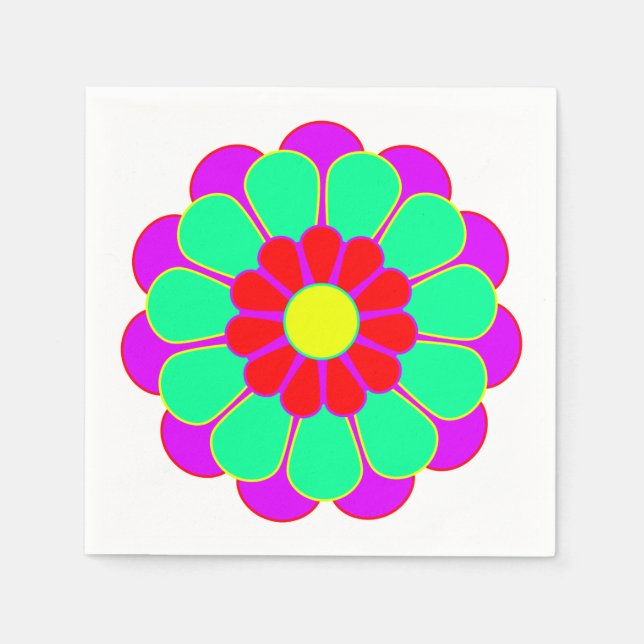 Servilleta De Papel Flower Flower Power Bloom I + tu idea (Anverso)