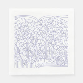 Servilleta De Papel Flower Garden Blue