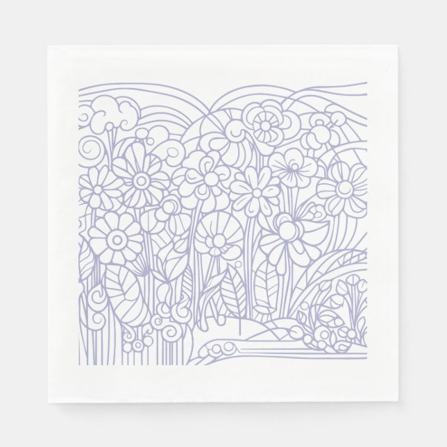 Servilleta De Papel Flower Garden Blue (Anverso)