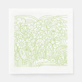 Servilleta De Papel Flower Garden Green