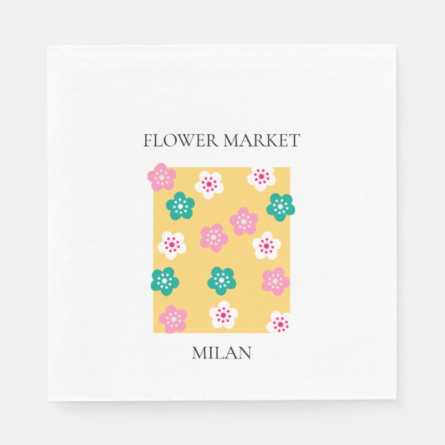 Servilleta De Papel Flower Market - Milan (Anverso)