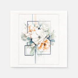 Servilleta De Papel Flowers in Cube-Frame: Wedding Napkins