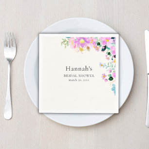 Servilleta De Papel Flowers in pink tones boho summer Bridal Shower
