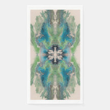 Fluido Artístico Abstracto en Aqua y Verde