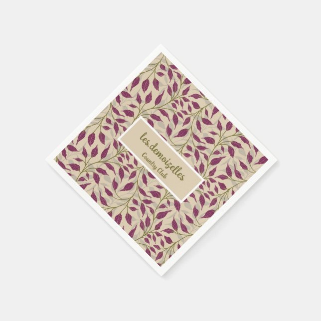 Servilleta De Papel Flujo de hojas bailarinas Delicadas Foliage Verde (Borde)