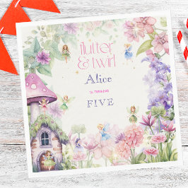 Servilleta De Papel Flutter y twirt Fairy garden watercolor cumpleaños