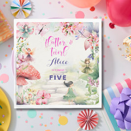 Servilleta De Papel Flutter y twirt Fairy garden watercolor cumpleaños