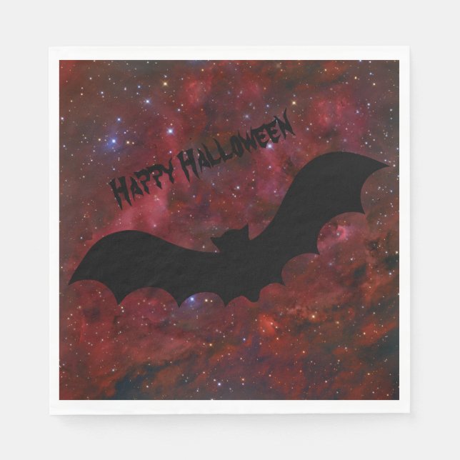 Servilleta De Papel Flying Bat Bloody Red Sky Halloween Napkins (Anverso)