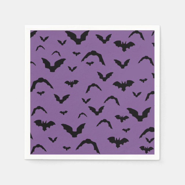 Servilleta De Papel Flying bats on purple (Anverso)