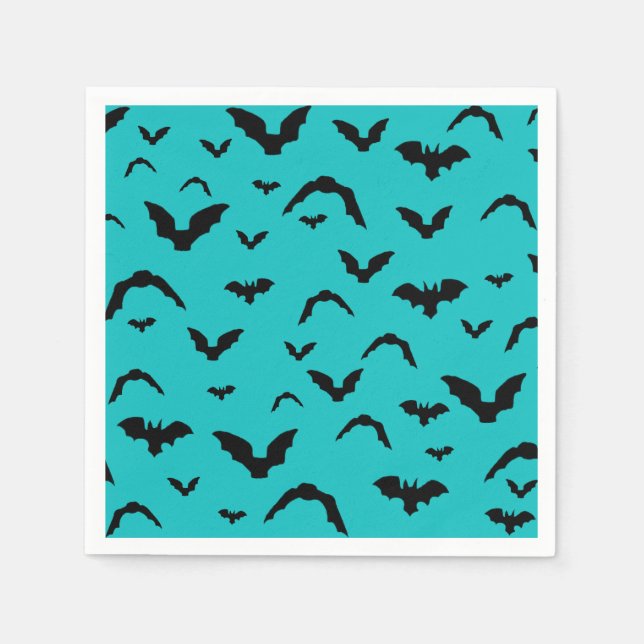 Servilleta De Papel Flying bats on teal (Anverso)