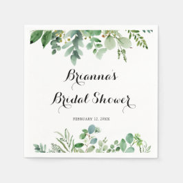 Servilleta De Papel Foliage Botánico Green Eucalyptus Bridal Shower