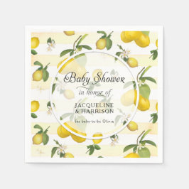 Servilleta De Papel Foliage de flor de limón Baby Shower