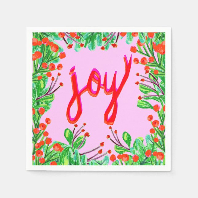 Servilleta De Papel Foliage de navidades - Alegría (Anverso)