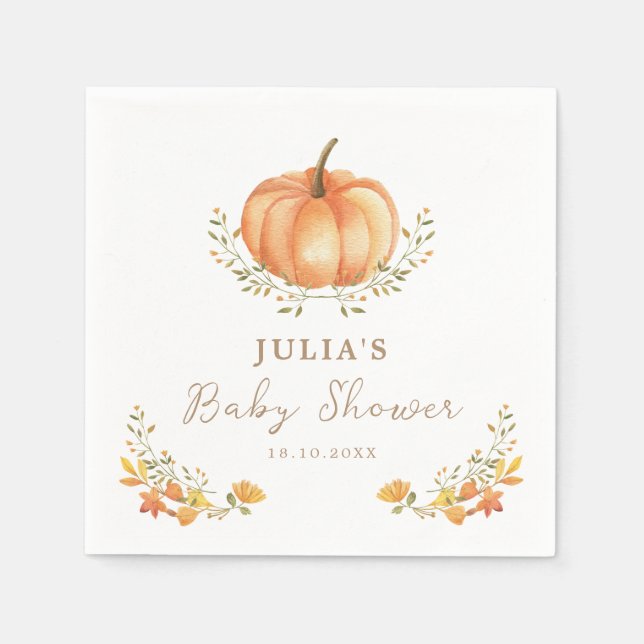 Servilleta De Papel Foliage del Boho Pumpkin Fall Baby Shower (Anverso)
