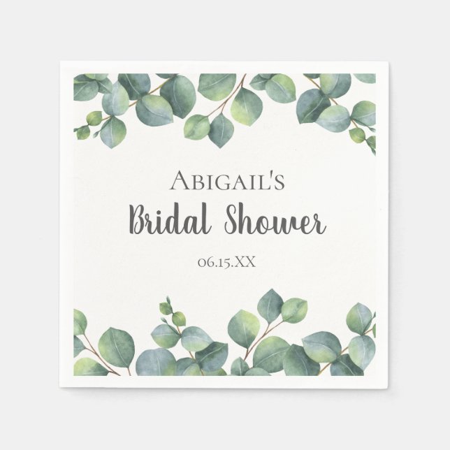 Servilleta De Papel Foliage Eucalyptus Personalizado (Anverso)