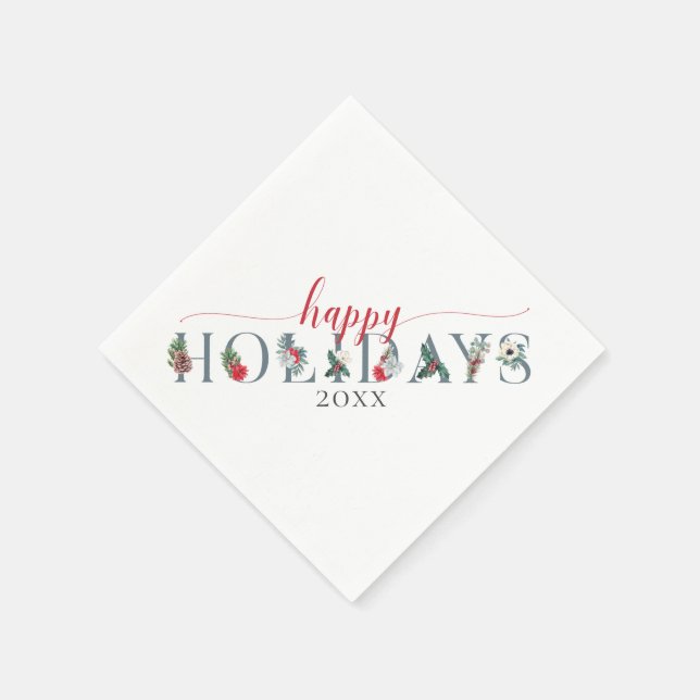 Servilleta De Papel Foliage festivo Felices Fiestas Año Cena (Borde)