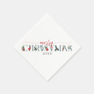 Servilleta De Papel Foliage festivo Feliz cena navideña