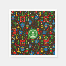 Servilleta De Papel Folk coffee logo badge cafe