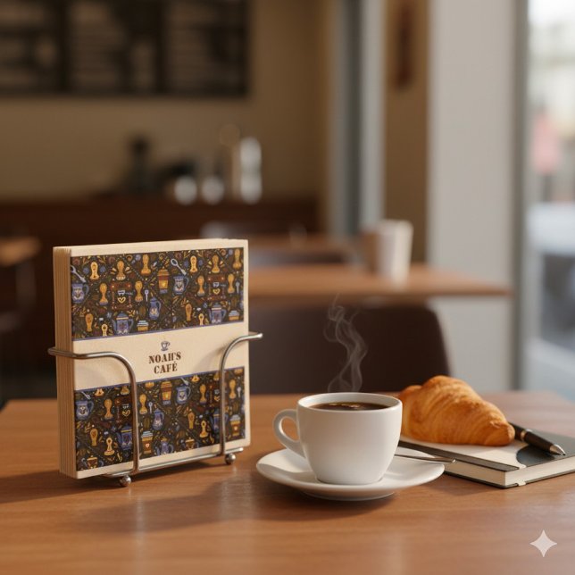 Servilleta De Papel Folk coffee napkins — cocoa, caramel & slate band (Subido por el creador)