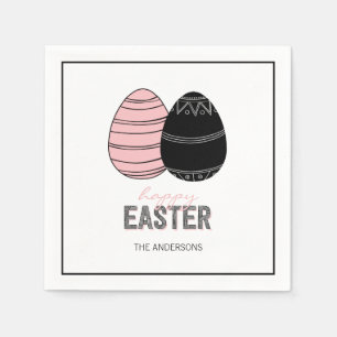 Servilleta De Papel Folk Happy Easter Eggs Paper Napkin