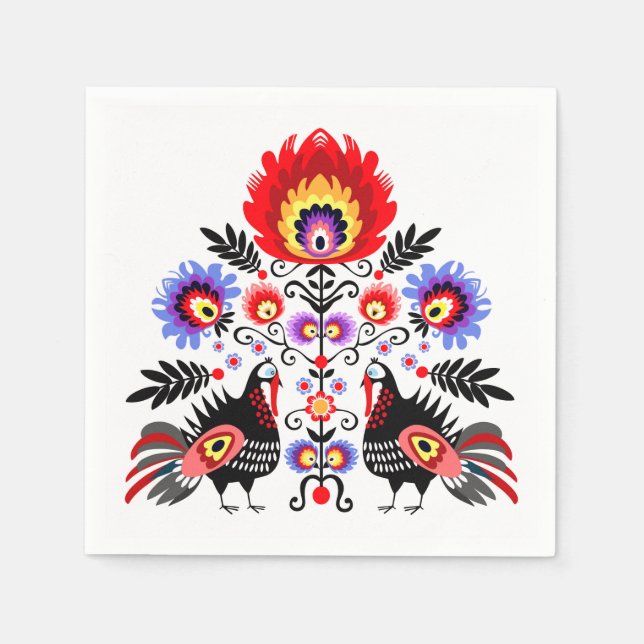 Servilleta De Papel folk polaco (Anverso)