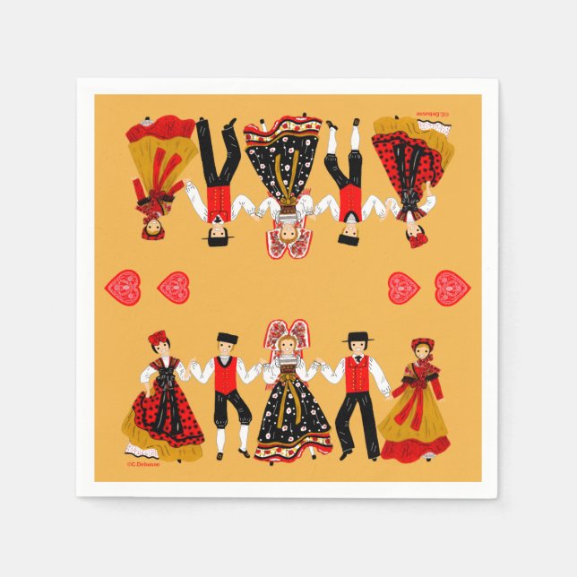 Servilleta De Papel Folklore alsacien, France (Anverso)