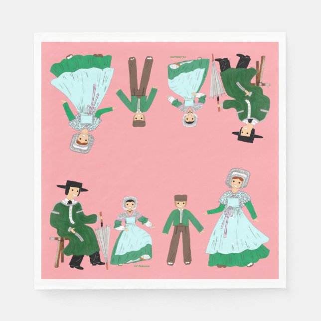 Servilleta De Papel Folklore du CENTRE, France (Anverso)