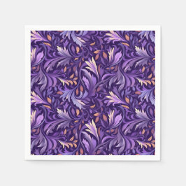 Servilleta De Papel Follaje boho morado