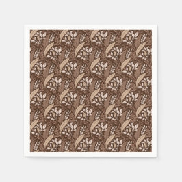 Servilleta De Papel Folleto retro Brown Elegant Vintage Botánico