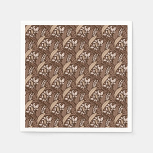 Servilleta De Papel Folleto retro Brown Elegant Vintage Botánico