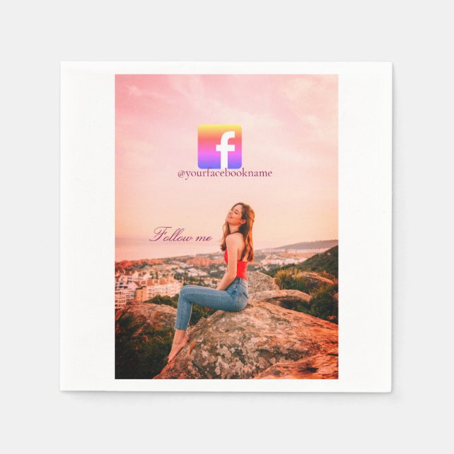 Servilleta De Papel follow us facebook username social media photo  (Anverso)