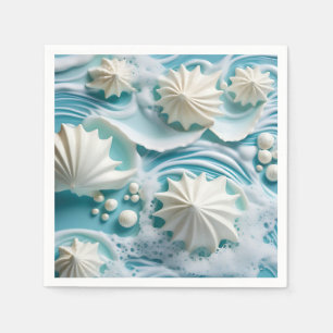 Servilleta De Papel Fondo azul claro del océano con cascadas marinas