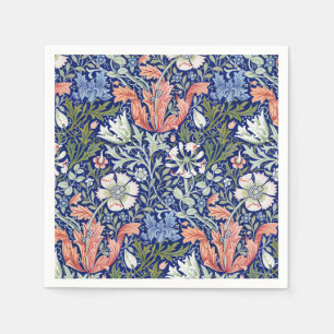 Servilleta De Papel Fondo Azul Morris 1896 Patrón Floral Compton