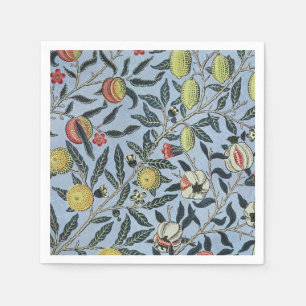 Servilleta De Papel Fondo Azul Morris Patrón Pomegrana Antiguo