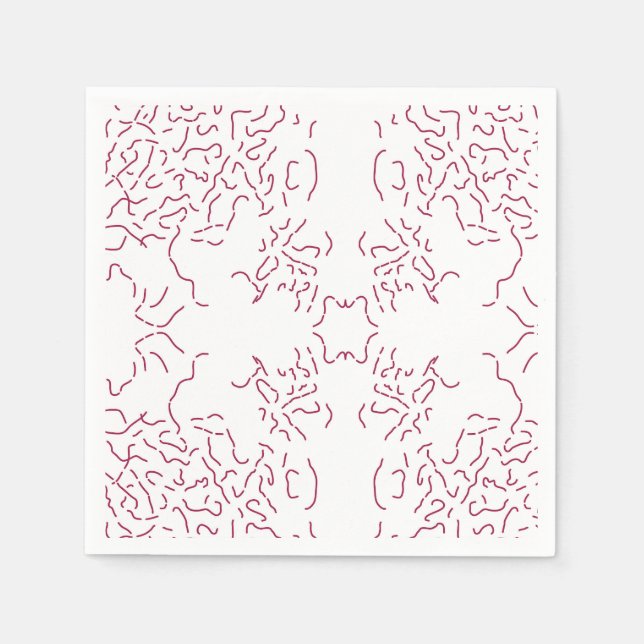 Servilleta De Papel fondo blanco con muchas líneas rojas (Anverso)