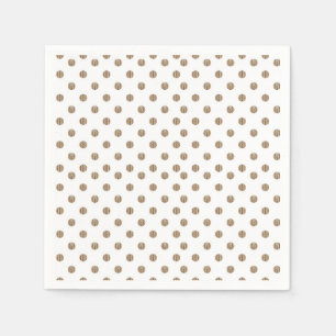 Servilleta De Papel fondo blanco con puntos de polka marrón