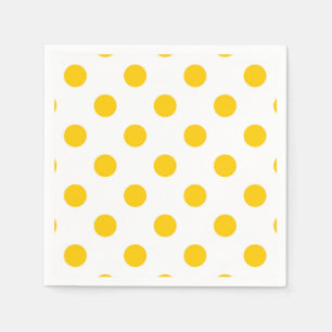 Servilleta De Papel Fondo blanco puntos de polka amarillos