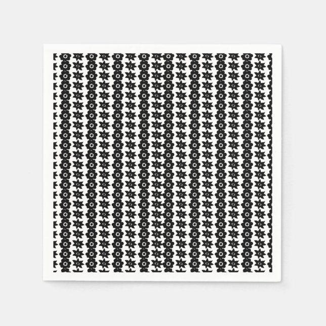 Servilleta De Papel fondo blanco y negro con muchos puntos (Anverso)
