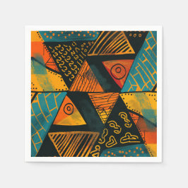 Servilleta De Papel Fondo colorido con motivos africanos