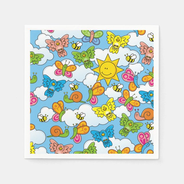 Servilleta De Papel Fondo de animales para bebés (Anverso)